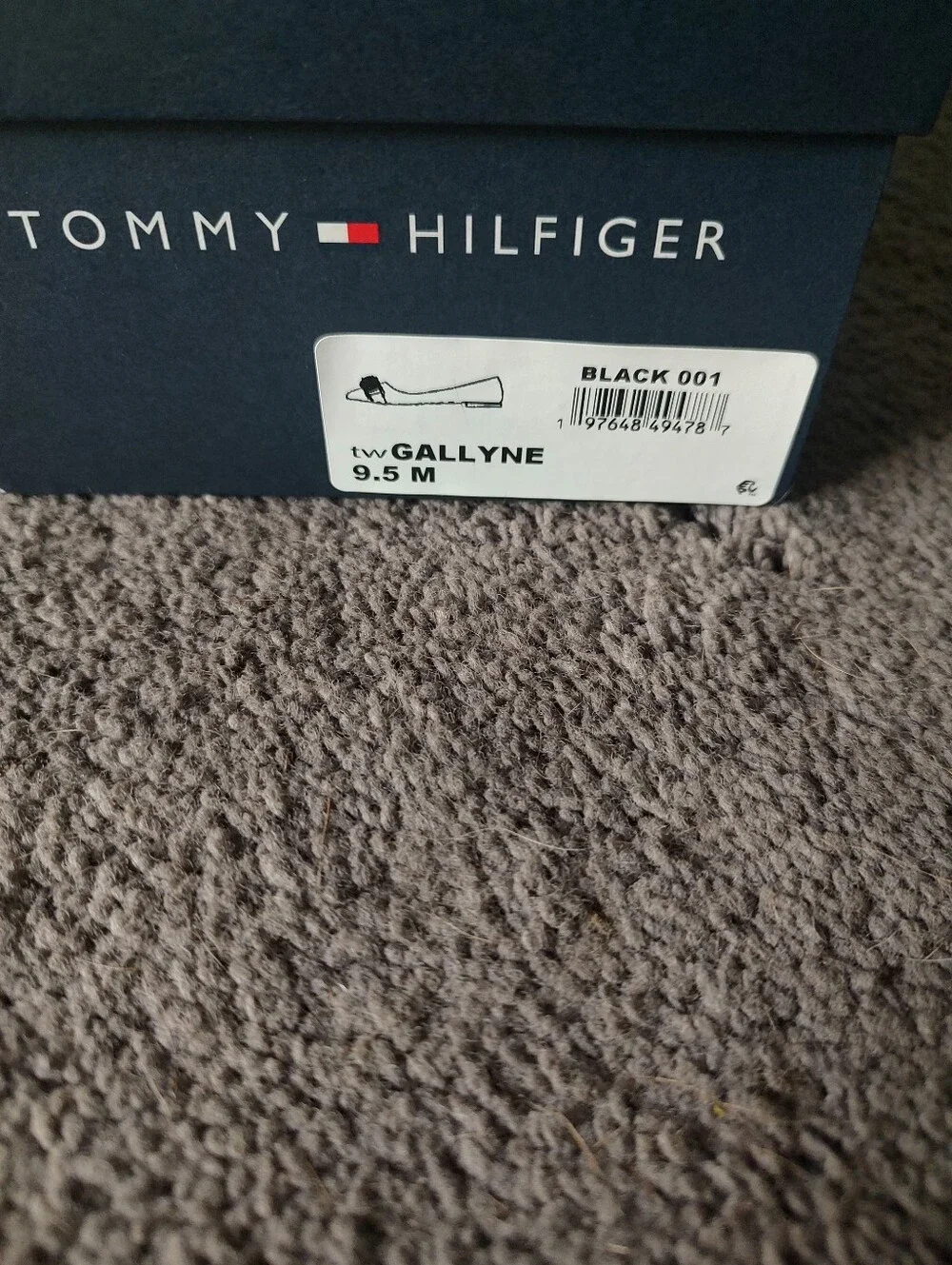 New Tommy Hilfiger Black Flats with Gold TH Hardware
